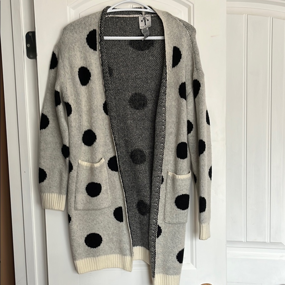 Gray/white and Black Polka Dot Women's Sweater